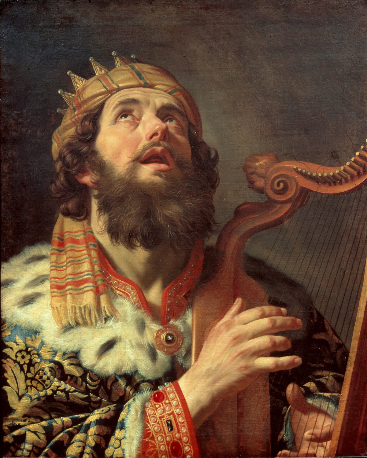 King David Playing the Harp, Gerard van Honthorst, 1622